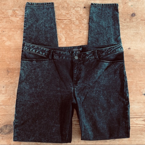 Aritzia SZ 10 Talula Acid Wash Jeans Black Stretch - Picture 6 of 7